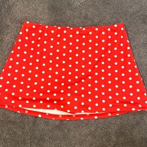 Red Polka Dot Mini Skirt